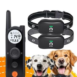 MIMOFPET Wireless Dog Fence System for 2 Dogs - Up to 3500ft Adjustable Electric Fence for Dogs,Waterproof Dog Training Collar Rechargeable,Pet Contai