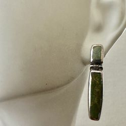 Sterling silver  vintage  Green turquoise earrings