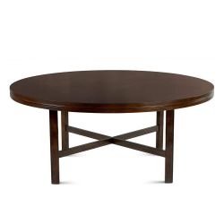 72” wood round dining table