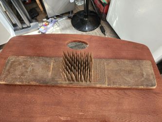 antique wool comb. 23x4.5 inches