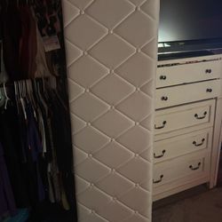 White King Size Fabric Bed Frame 