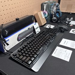 Wired Gaming Bundle (Black RGB) - Gaming Keyboard, Gaming Mouse, Gaming Headset, & Speaker