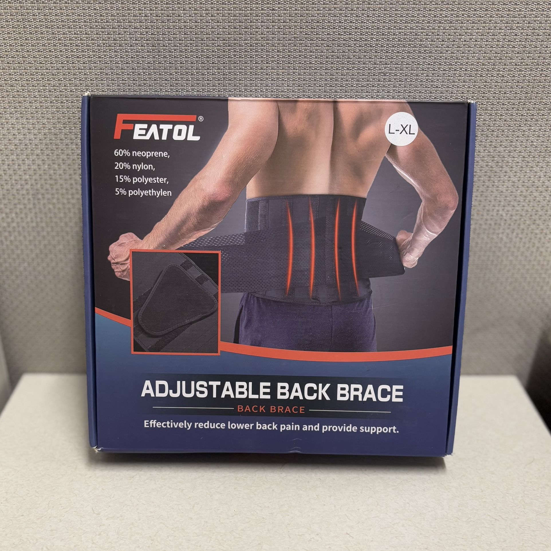 Featol Adjustable Back Brace Size L - XL NEW