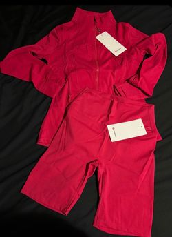 lululemon sets red pink and black