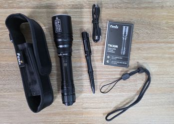 Fenix TK30R White Laser Flashlight + Halberd T5 Tactical Pen Bundle