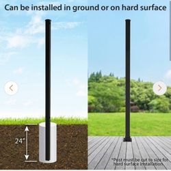 ✨️#3523 Vinings 2 in. x 2 in. x 6 ft. Black Aluminum Fence Corner Post with Flat Cap