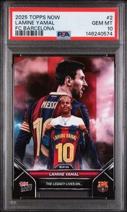 YAMAL CARD WITH MESSI PSA 10