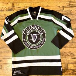 Guinness Beer 1759 Ireland Hockey Jersey Green White Black Men's M