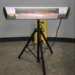  infrared patio heater with a tripod stand, similar to models like the Heat Storm Tradesman 1500 Watt