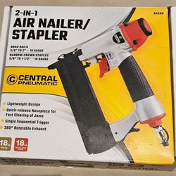 Central Pneumatic 18 Gauge 2-in-1 Air Nailer/Stapler 64269