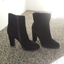 New Aldo Black Suede High Heel Ankle Boots 8.5