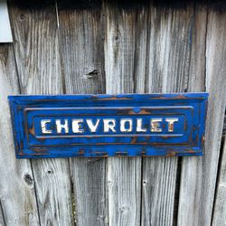 C10 VINTAGE CHEVROLET GREAT CHRISTMAS GIFT  WALL ART 10”X30” METAL TAILGATE MANY COLORS AVAILABLE