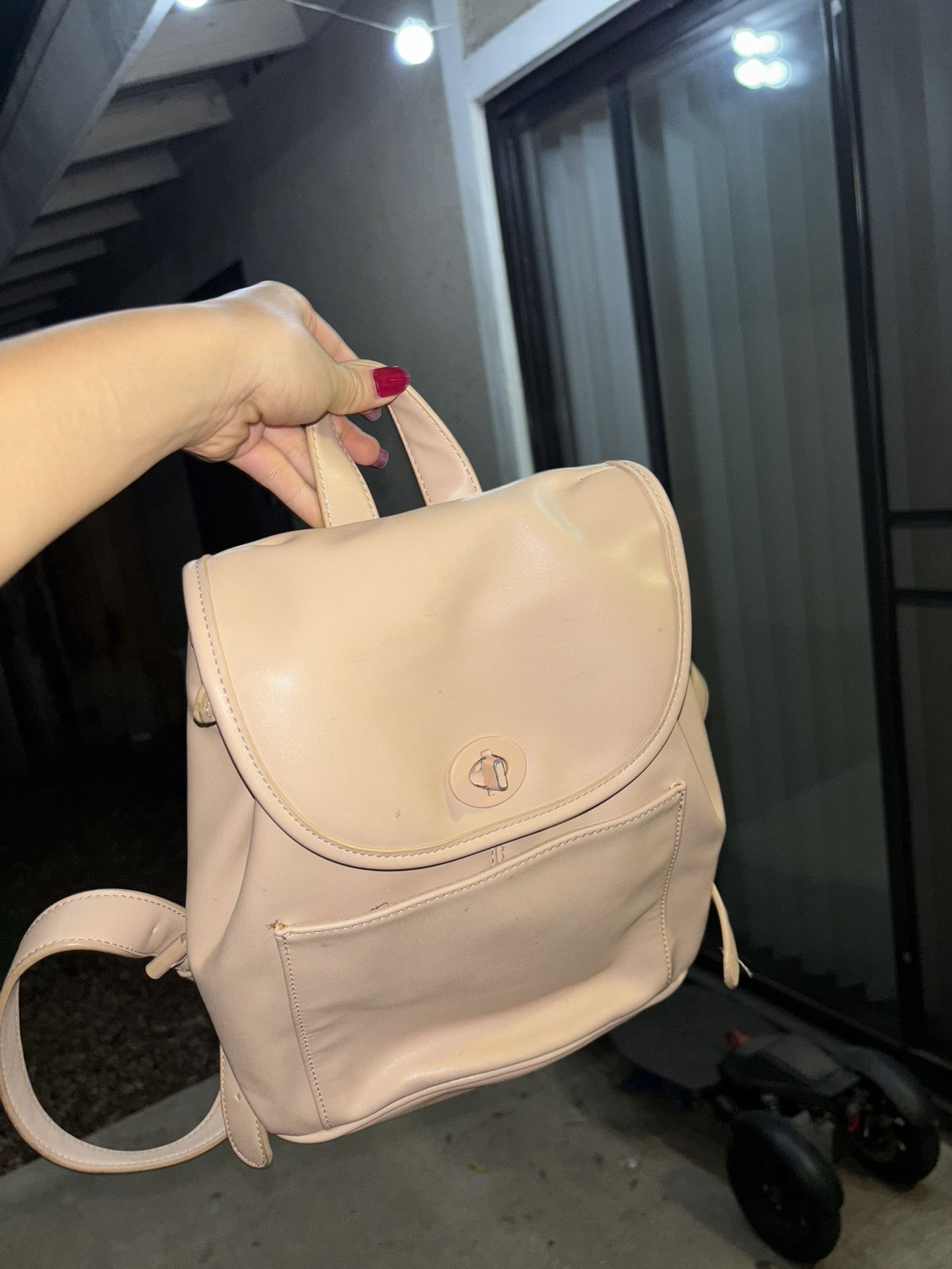 Small Pink Purse Backpack