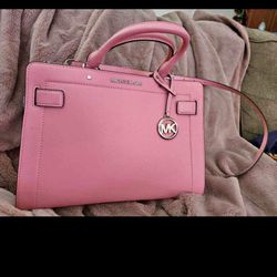 Michael Kors Pink Leather Rayne Crossbody Bag