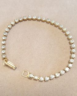 Gold plated diamond bracelet 7 inches