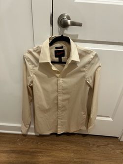 Men's Slim Fit Cream Dress Shirt