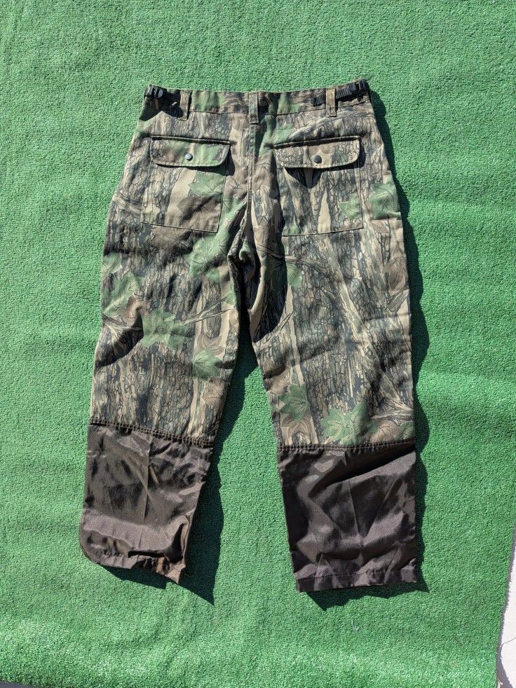 Hunting Vintage Winchester Treebark Camo Pants Brush Guard Mens Large Zip-Up EUC
