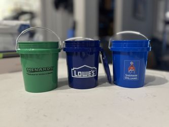 Mini Plastic Bucket Lot of 3 Menards Lowe’s Sherwin Williams New with Tags
