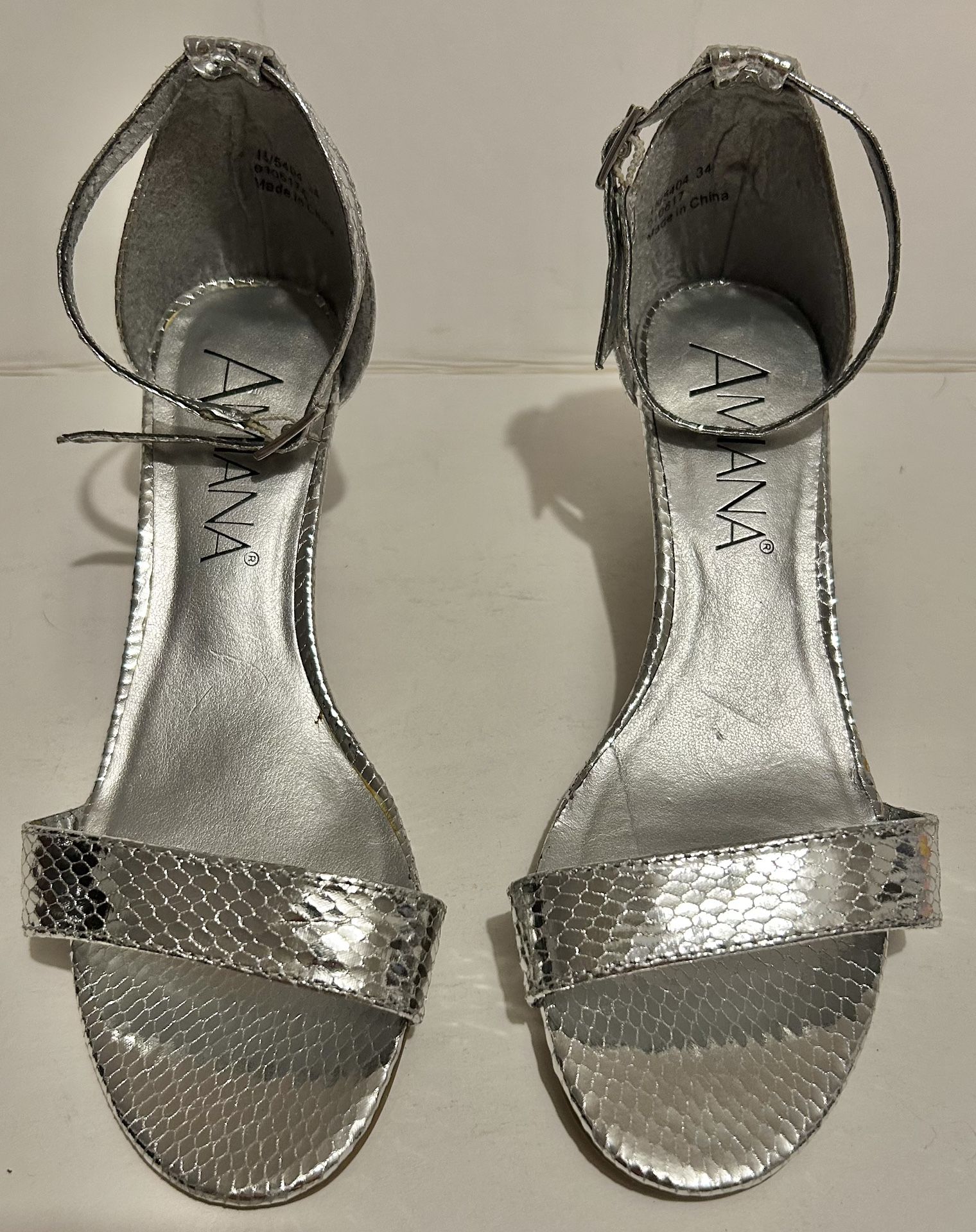 Amiana Silver Women's/Girls Kitty Heel Sandals