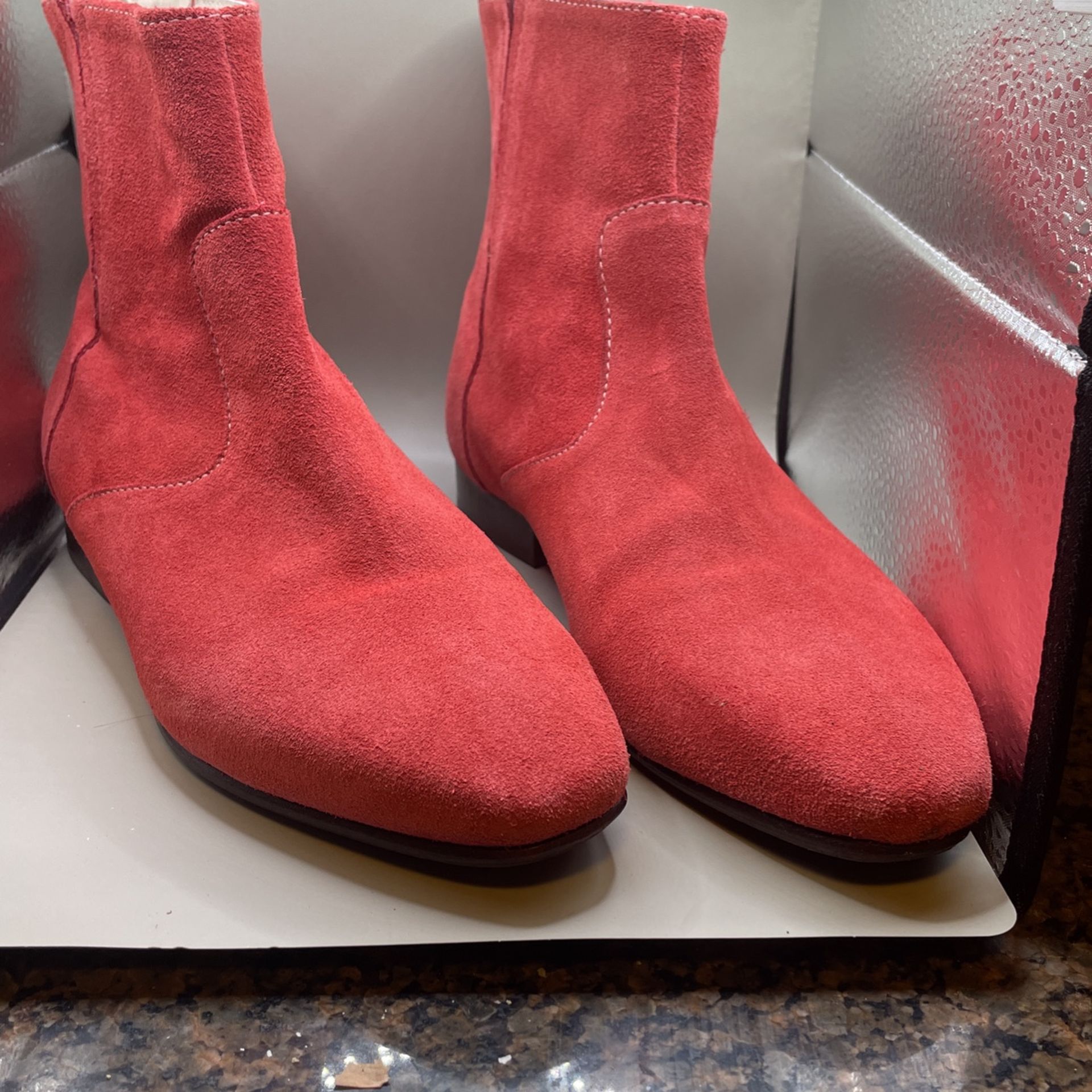 Rose Pink Suede Bodem Ankle Boots 🥾