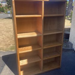 Bookcase, Oak, 8 Adjustable Shelves, Delivery