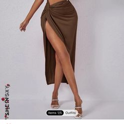 SHEIN SXY Cutout Twist Front Split Thigh Dress