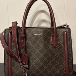 Nine West Satchel Bag burgundy&brown
