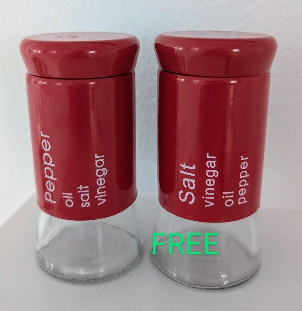 Salt And Pepper Shakers Set - Free, New