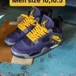 Jordan 4 Lakers Men Size 10,10.5