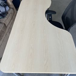 Oak Top Curved Desk 