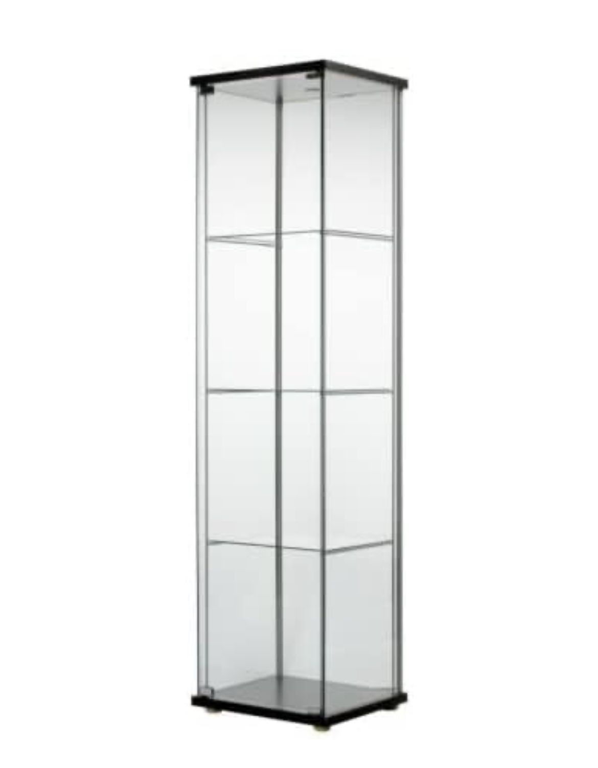 IKEA Detolf Glass Display Cabinet, Transparent, Black-Brown