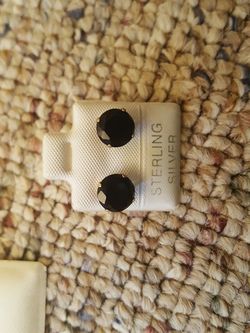 Black Stud Earrings (sterling silver)