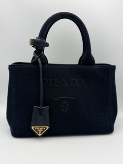 PRADA JARDINIERE SMALL COTTON CANVAS BAG LIKE NEW ENTRUPY VERIFIED