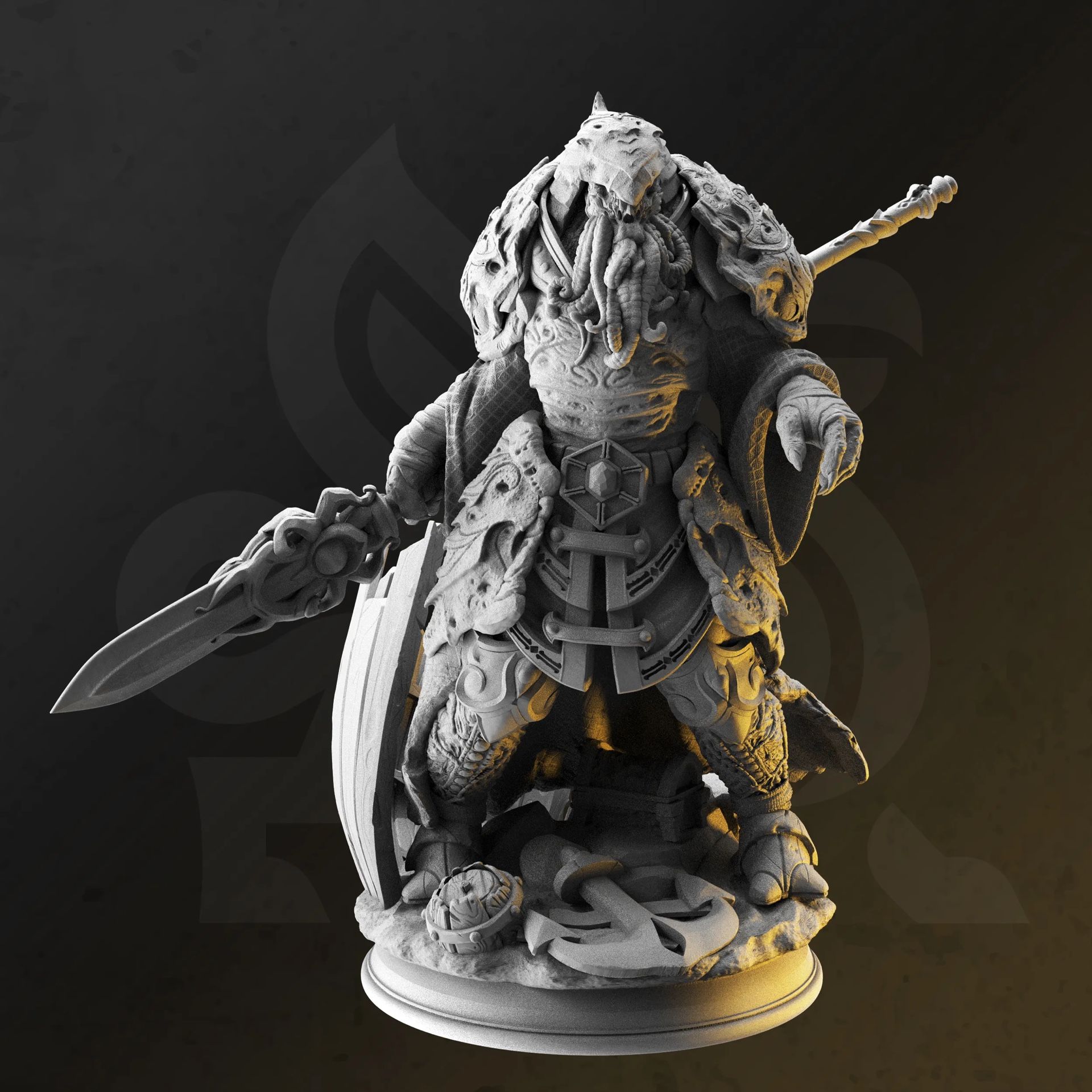 Resin 3D Printed Grimdark Fantasy 3D Miniature – 32mm Resin Figure for ...