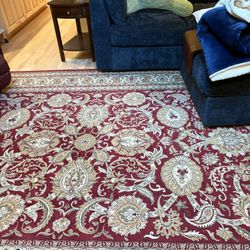 Maroon and Gold Area Rug 8 x12’