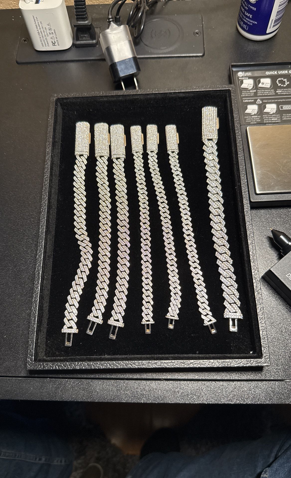 Vvs Moissanite 925 Silver Cuban Bracelets 