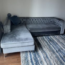 Modern Velvet Sectional Sofa - Great Condition!