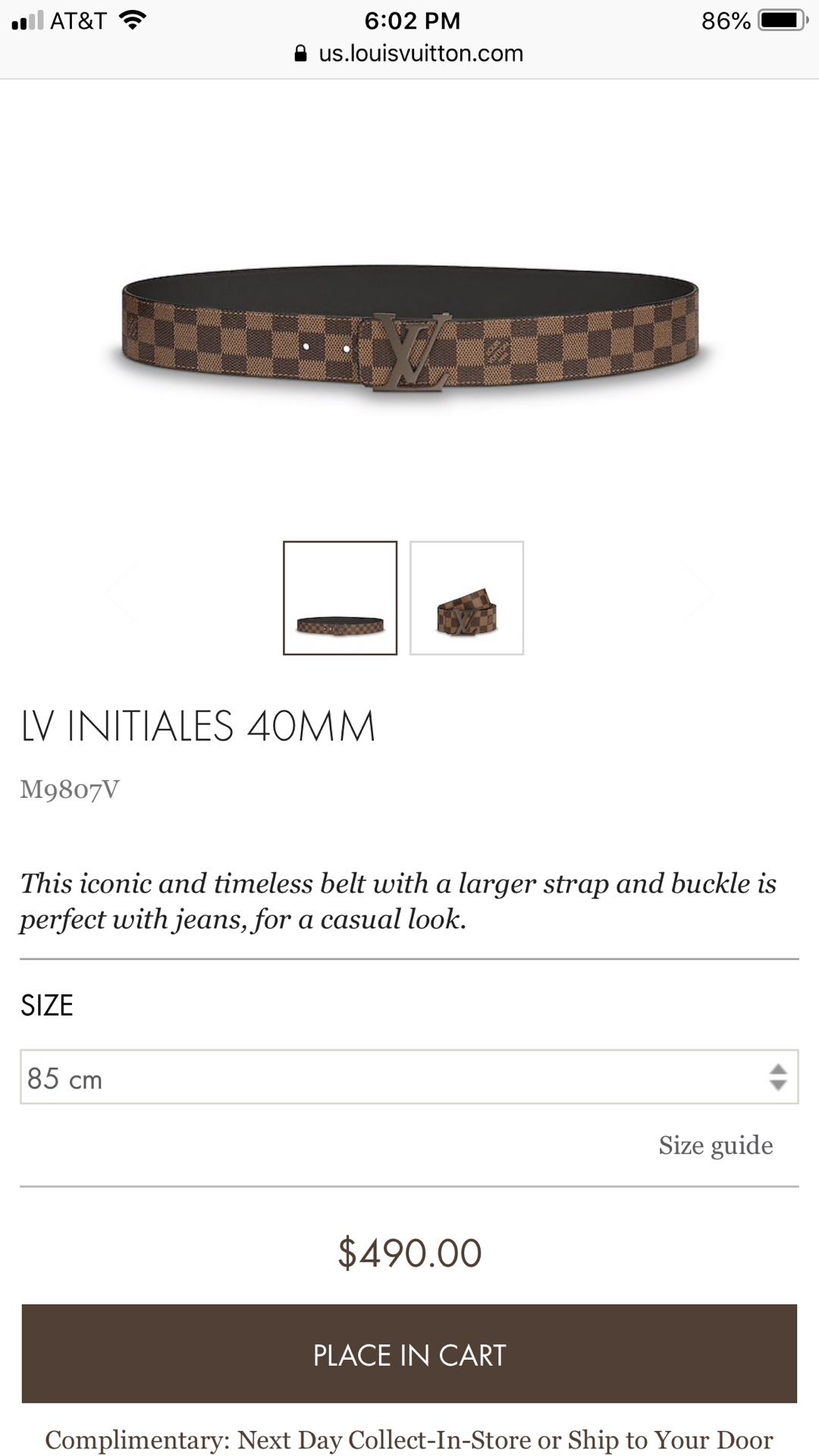 LV Belt Initiales 40MM Damier Azur Pattern Belt for Sale in West Palm  Beach, FL - OfferUp