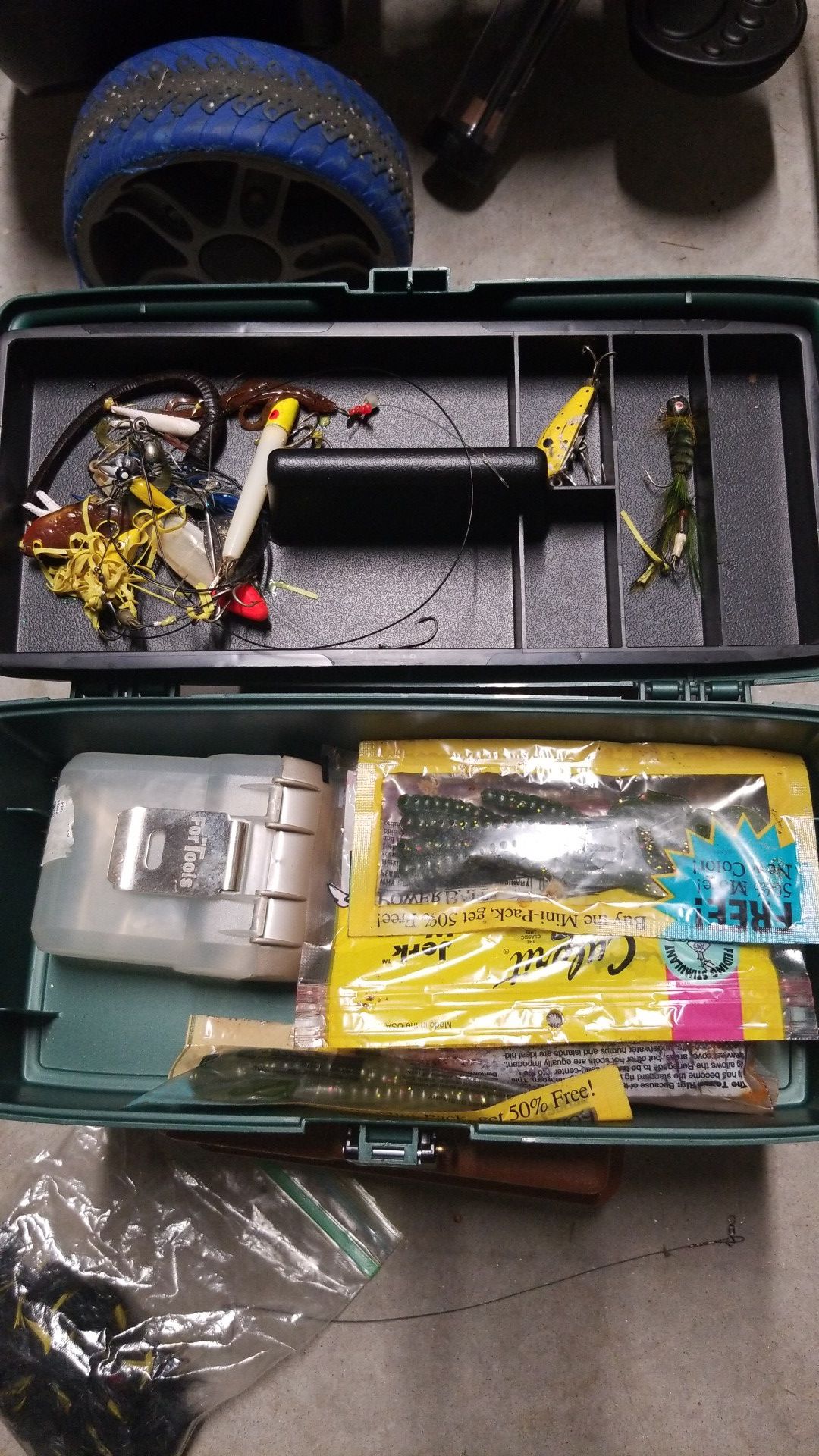 Small tackle box with lures