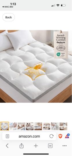 Pillow Top Mattress Topper Queen, Waterproof Mattress Protector