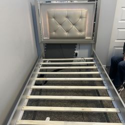 Twin Size Bed With Light  No Mattress 