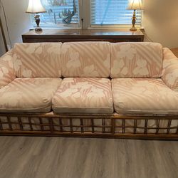 Authentic Bamboo Rattan Loveseat And Sofa 