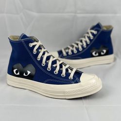 2021 Comme des Garçons PLAY x Converse Chuck 70 High Blue Quartz 171846C Men’s Size 9