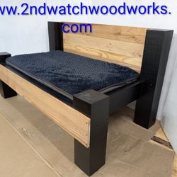 Solid Wood Custom Raised Dog Bed 