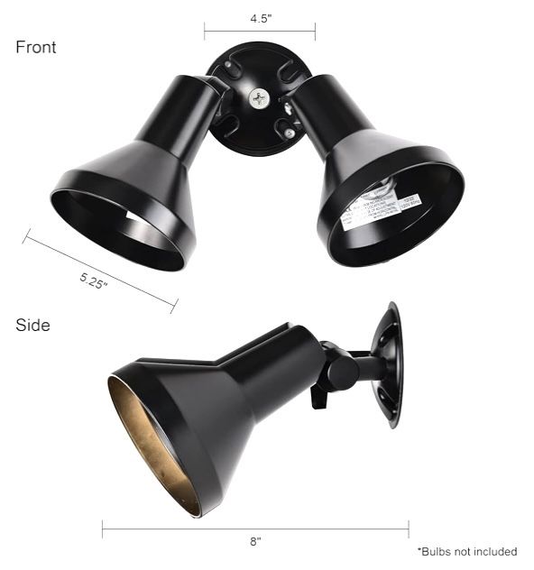 NUVO LIGHTING - ITEM NUMBER: 77 - 701 2-LIGHT OUTDOOR FLOOR LIGHT HEAVY-DUTY CAST ALUMINUM FIXTURE PAR38 150W MaX. 120V BLACK FINISH