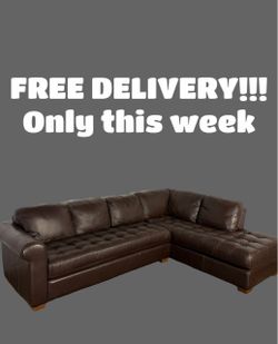 FREE DELIVERY (Italian Leather Sectional)