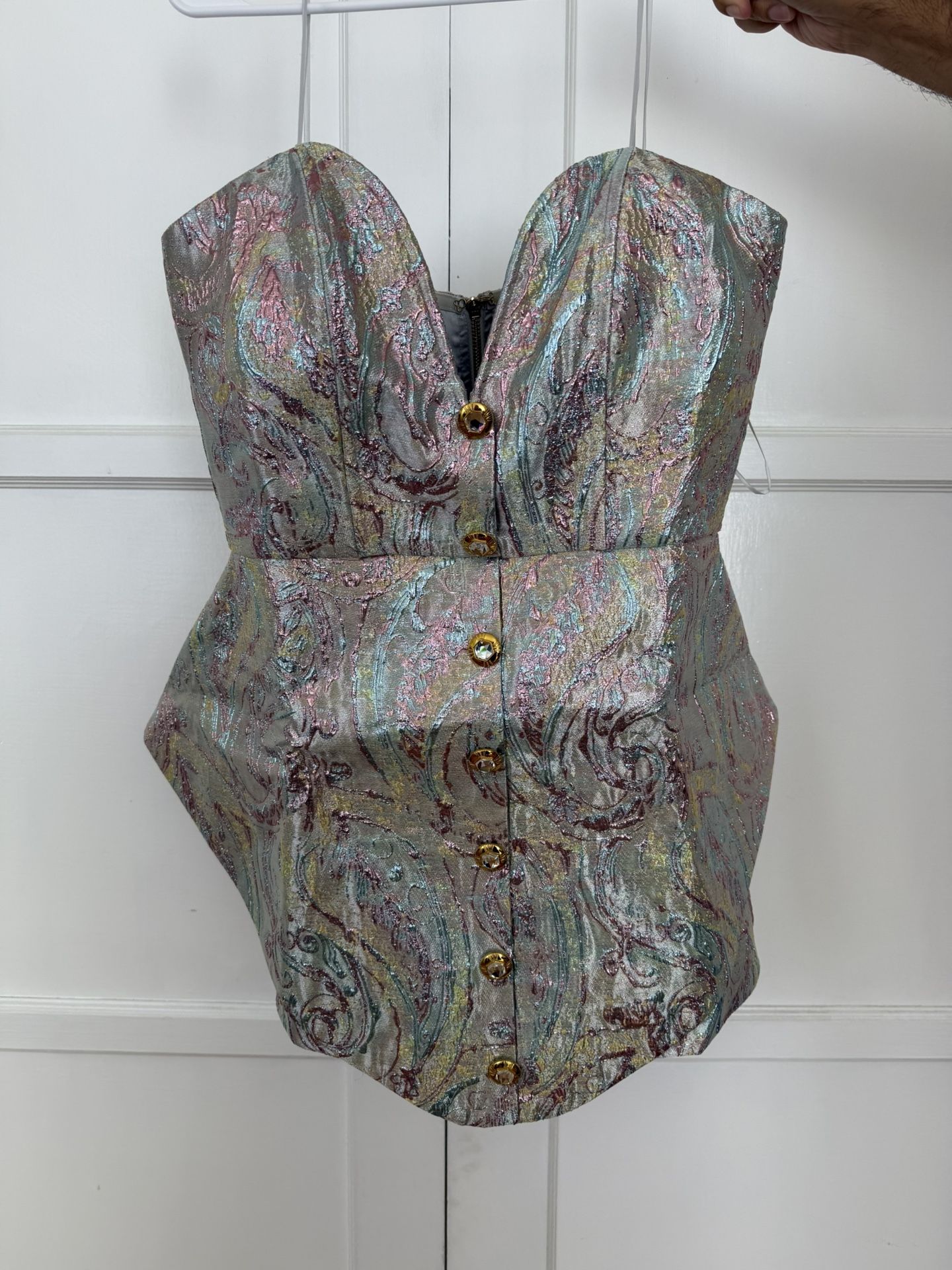IT GIRL ROMPER IN BROCADE