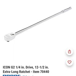 ICON G2 1/4 in. Drive, 12-1/2 in. Extra-Long Ratchet - Item 70440