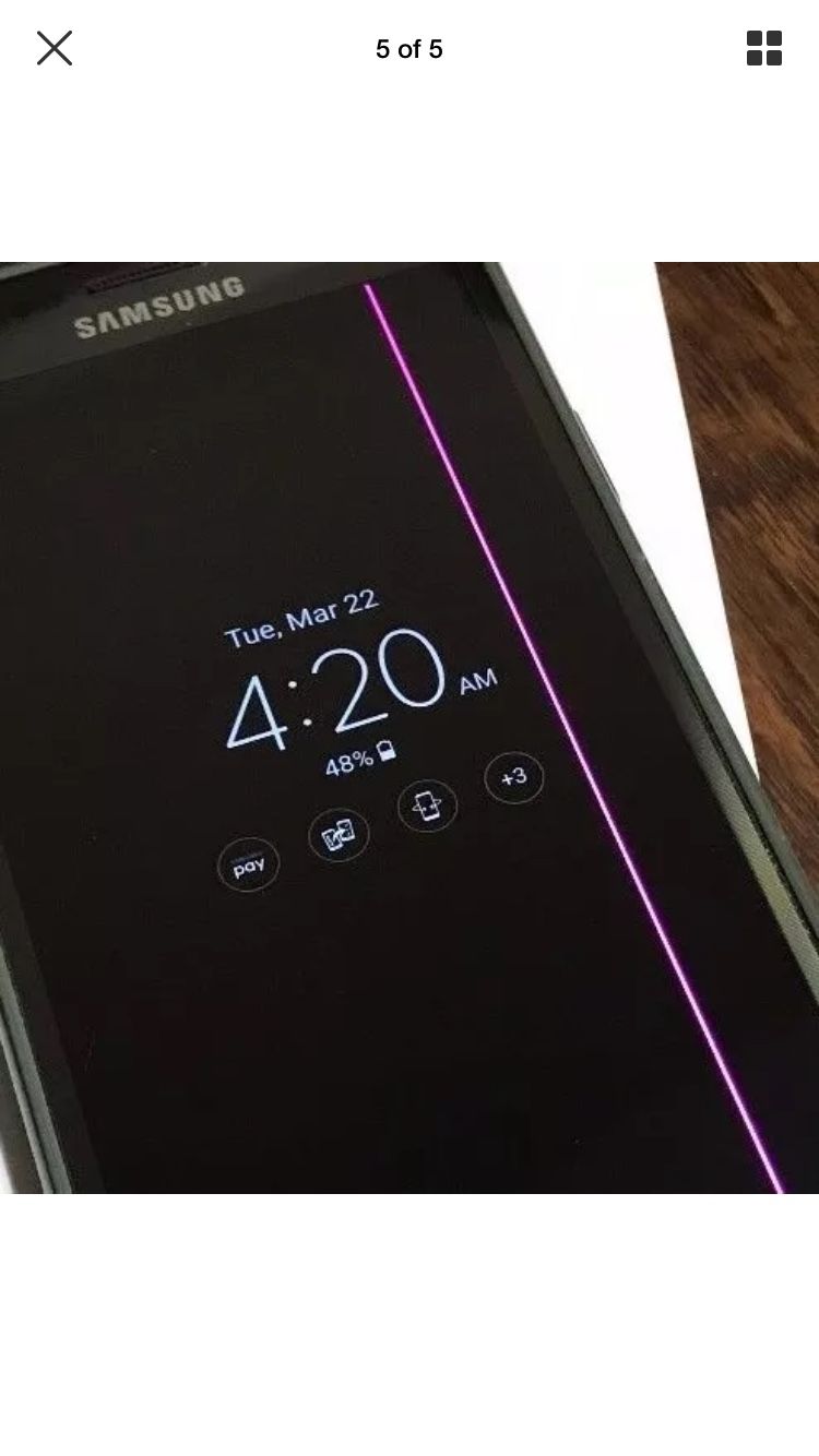 Samsung s7 active (unlocked) pink line on screen, bad battery