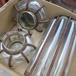 Bubble Glass And Iron Glass Vases